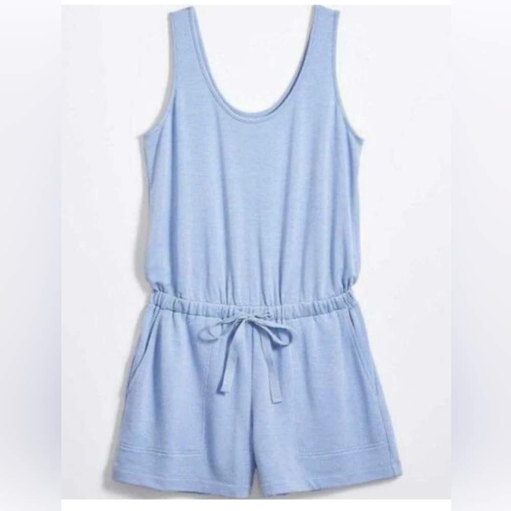 Lou & Grey x LOFT Elastic Tie Waist Romper Loungewear Outfit Soft Comfy Pockets